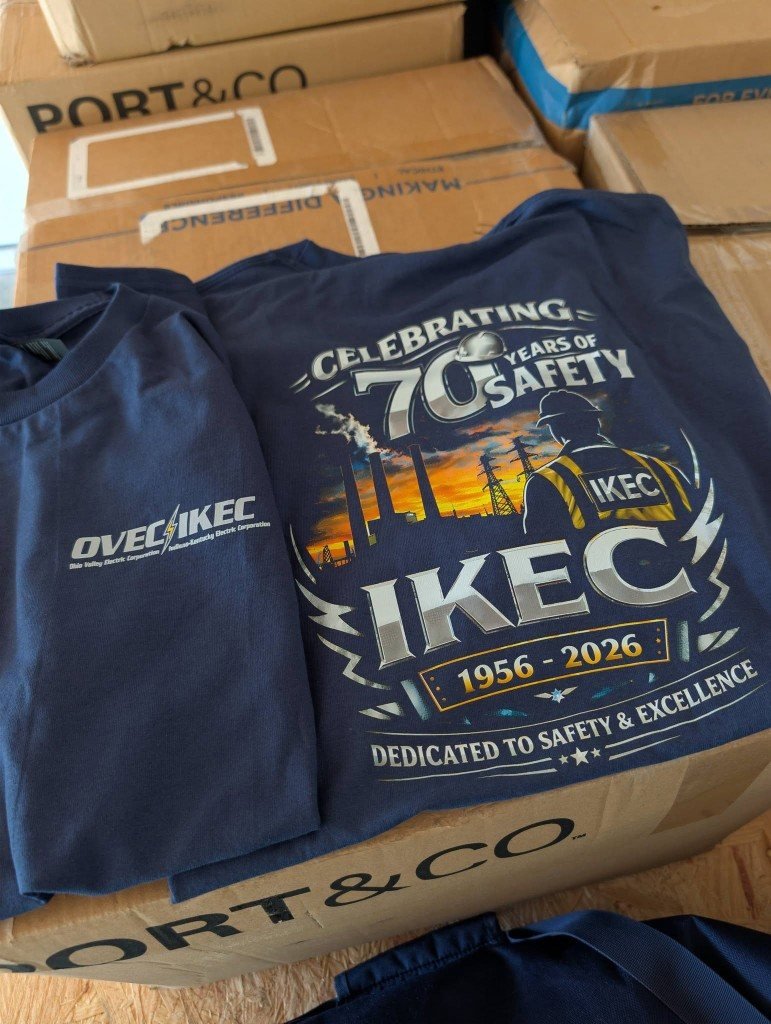 OVEC IKEC 70 years of safety anniversary shirts