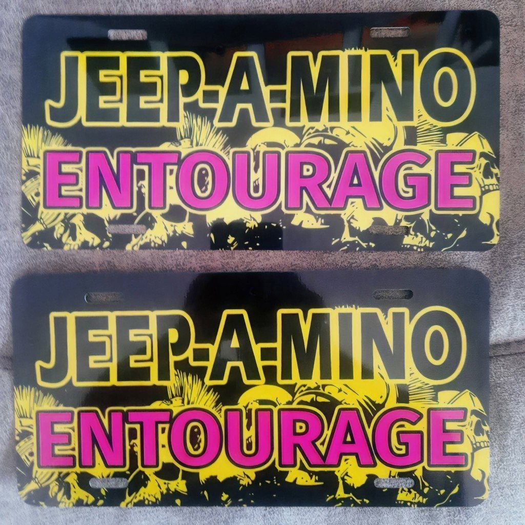 Jeep-a-mino Entourage custom novelty license plates