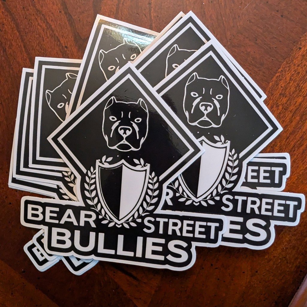 Bear Street Bullies logo artwork produced as die-cut stickers
